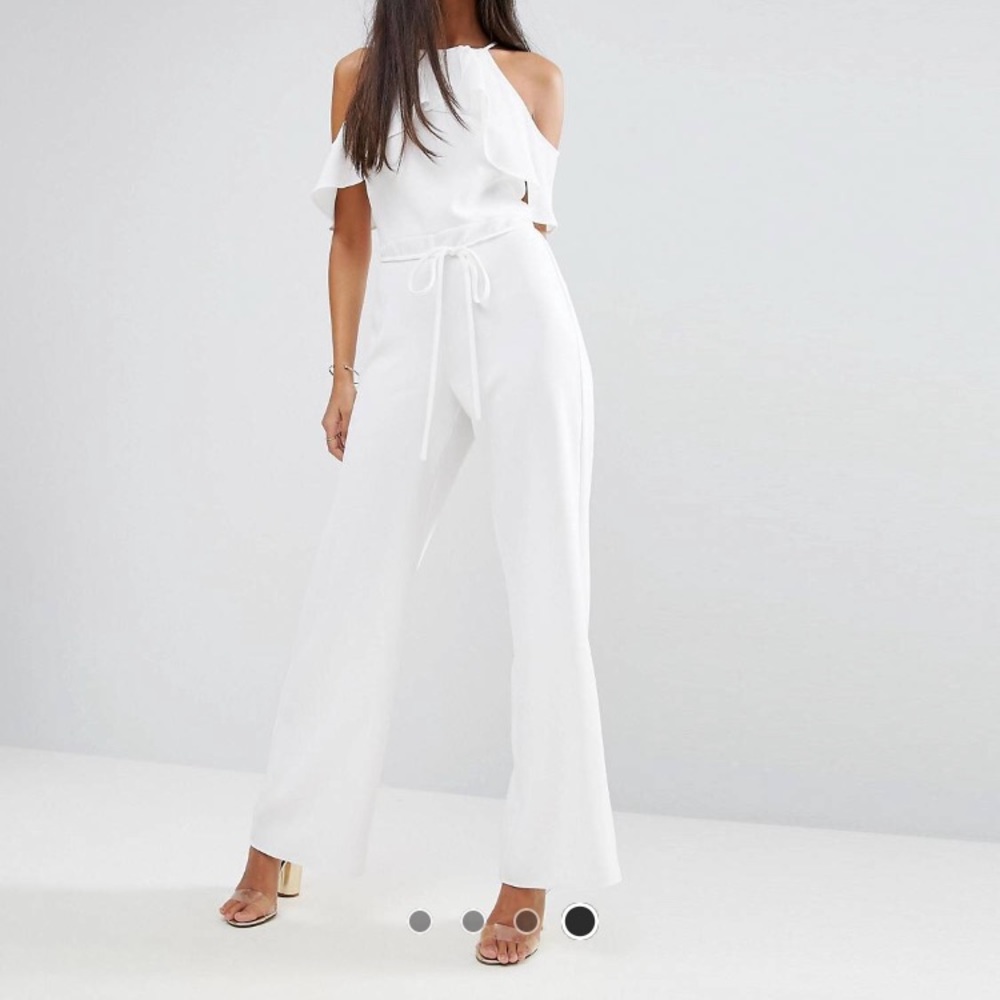 River Island Frill Sleeve Wide Leg Jumpsuit